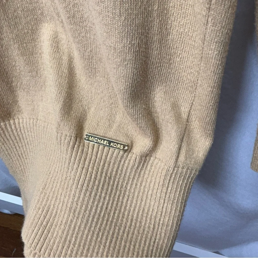 Michael Kors Tan Fringe Cowl‎ Neck Sweater Size Small